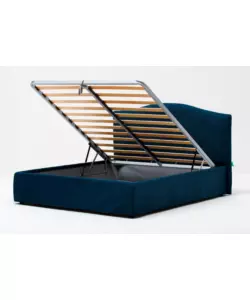 LETTO MATRIMONIALE CONTENITORE "HILL" BLU 160X190 CM